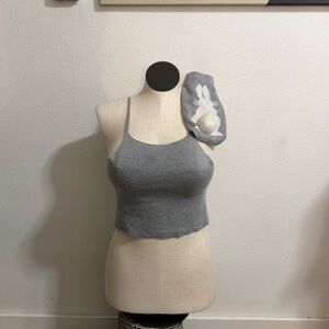Victoria’s Secret Grey Bunny Tank Top Set Rare Discontinued Private Wardrobe